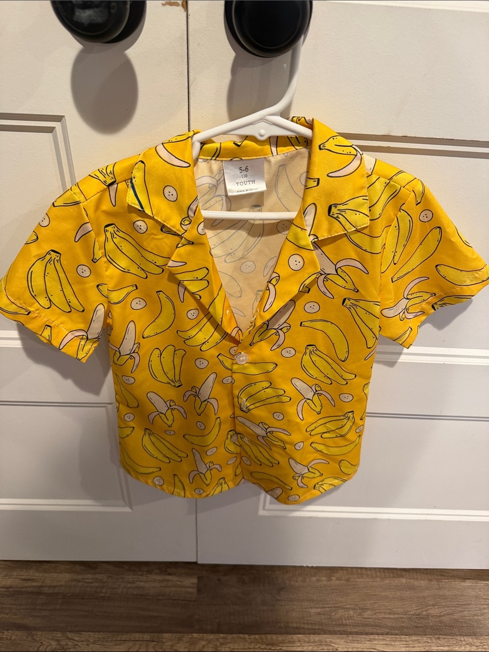 Youth Yellow Banana Print Button-Up Shirt
